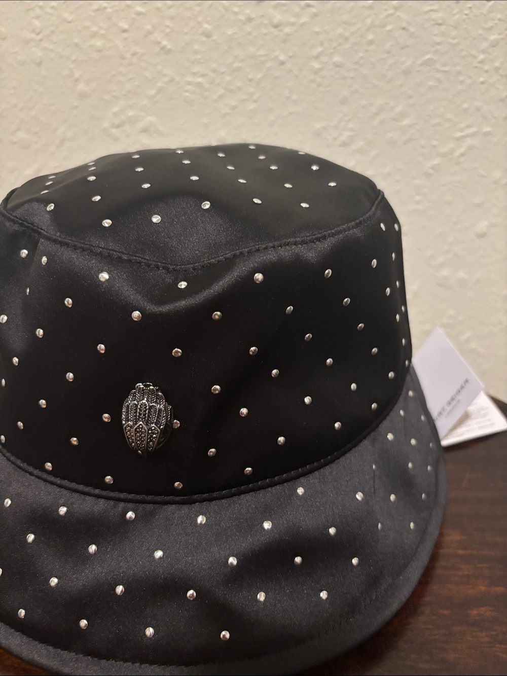 Studded Black Bucket Hat with Silver Accents - Picture 3 of 7